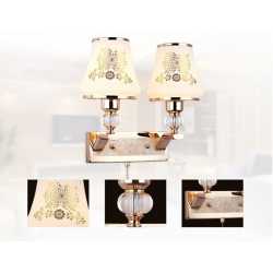 LED wall lamp - single & double head - gold crystalWall lights