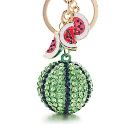 Green crystal watermelon - keychainKeyrings