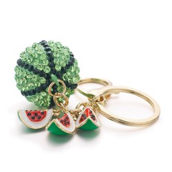 Green crystal watermelon - keychainKeyrings