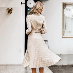 Vintage plaid dress med bälte