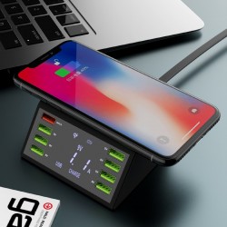 USB 60W LED display - multi-port wireless charger - quick charge 3.0Chargers