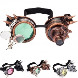 Steampunk & gotiska runda glasögon - vintage rivet goggle med ljus