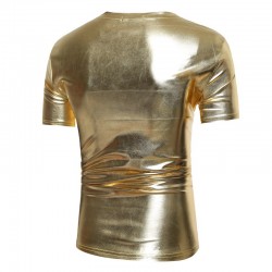 Shiny metallic t-shirt - kort ärm