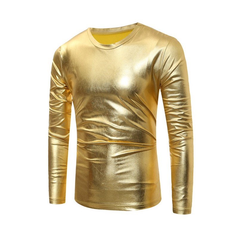 Shiny metallic t-shirt - lång ärm