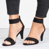Höga klackpumpar - eleganta mocka sandaler med en bakre zipper