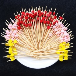 Dekorativa bambupinnar för cocktailspetsar 12cm 100 bitar