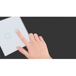 Lyx vägg ljusbrytare med touch sensor - kristallglas - 2gang & 1 sätt