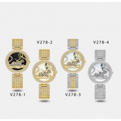 Luxury fashion gold watch with leopard & diamondsWatches