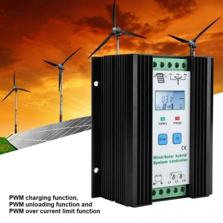 12V PWM vind & solenergi hybrid controller - digital intelligent kontroll - öka laddningsregulatorn