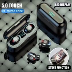V5.0 F9 TWS wireless Bluetooth earphone - LED display - 2000mAh power bank - headset with microphoneHeadsets