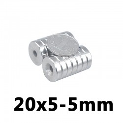 N35 neodymium countersunk magnet ring - 20 * 5 - 5mm hole - 5 piecesN35