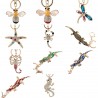 Crystal crocodile & starfish & bee - keychain
