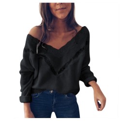 Loose jumper - elegant blouse with laceBlouses & shirts