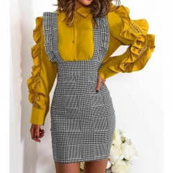 Elegant dress with braces - high waistDresses