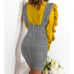 Elegant dress with braces - high waistDresses