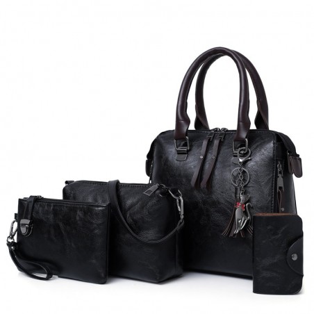 Elegant läder handväska - 4 stycken set