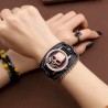 Quartz watch with skull - leather strap - unisexWatches