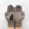Cashmere handskar med kattunge