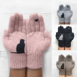 Cashmere handskar med kattunge