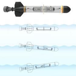 Elektrisk RC ubåtsbåt torped - monteringsmodell kit - DIY leksak