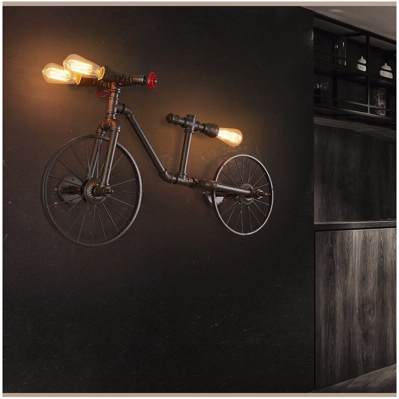 Cykel- och vattenrör - vintage LED Edison ljus - vägglampa