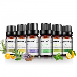 10 ml * 6 - Väsentliga oljor för luftfuktare - lavendel - teträd - citrongräs - rosmarin - orange - pepparmint